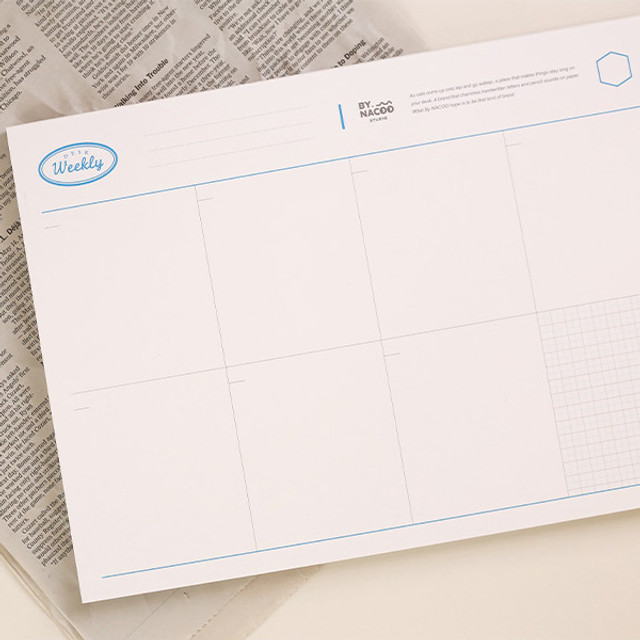 NACOO Blue A4 size dateless desk weekly planner scheduler NACOO Blue A4 size dateless desk weekly planner scheduler