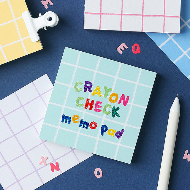 Wanna This Crayon check 4 designs memo notes notepad Wanna This Crayon check 4 designs memo notes notepad