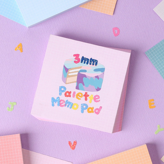 Wanna This Palette 3mm grid 4 designs memo notepad Wanna This Palette 3mm grid 4 designs memo notepad