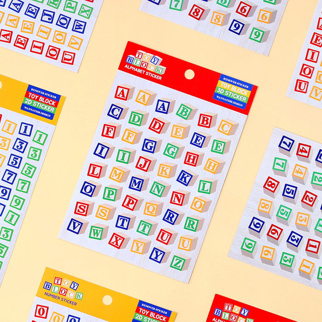 Wanna This Toy block Alphabet and Number removable sticker Wanna This Toy block Alphabet and Number removable sticker