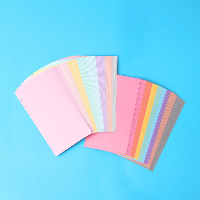 Wanna This Color blank paper A6 size 6 holes refills set Wanna This Color blank paper A6 size 6 holes refills set