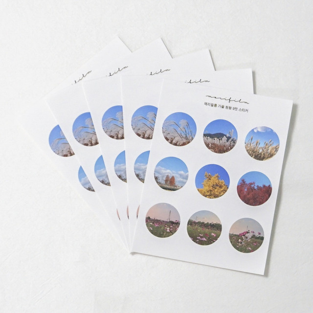 Meri Film Autumn circle paper stickers set of 5 sheets Meri Film Autumn circle paper stickers set of 5 sheets