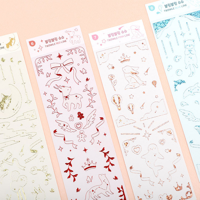 PLEPLE Chou Chou twinkle clear color line sticker PLEPLE Chou Chou twinkle clear color line sticker