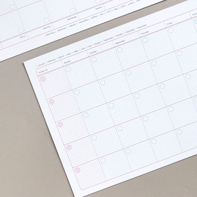 Jam studio A4 Monthly Dateless Desk Planner Paper Refills Jam studio A4 Monthly Dateless Desk Planner Paper Refills
