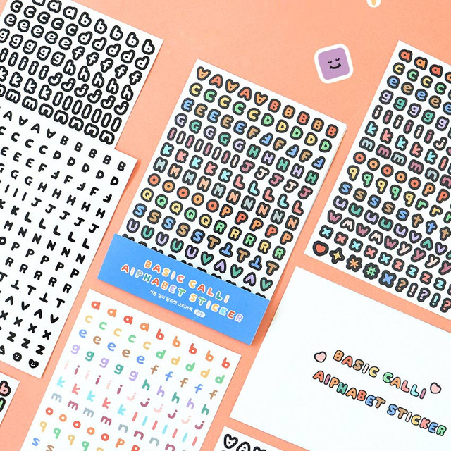 Indigo Basic Calli Alphabet Removable Sticker Pack Indigo Basic Calli Alphabet Removable Sticker Pack