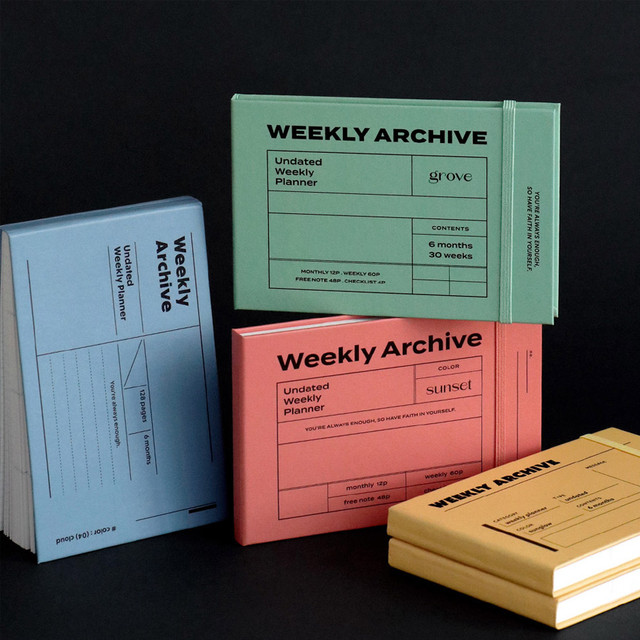 ICONIC Archive 6 months Dateless Weekly Planner