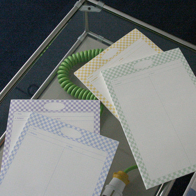 DESIGN GOMGOM Monogram Checkboard B5 Grid Writing Notepad DESIGN GOMGOM Monogram Checkboard B5 Grid Writing Notepad