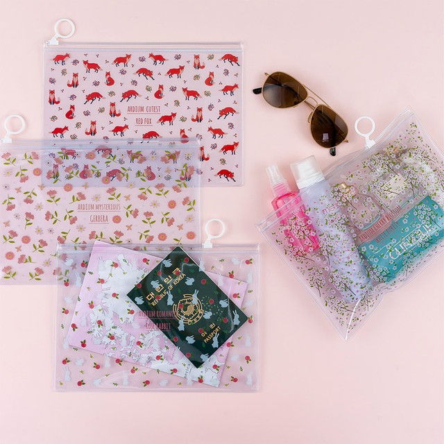 Pattern bling clear zip lock medium pouch Pattern bling clear zip lock medium pouch
