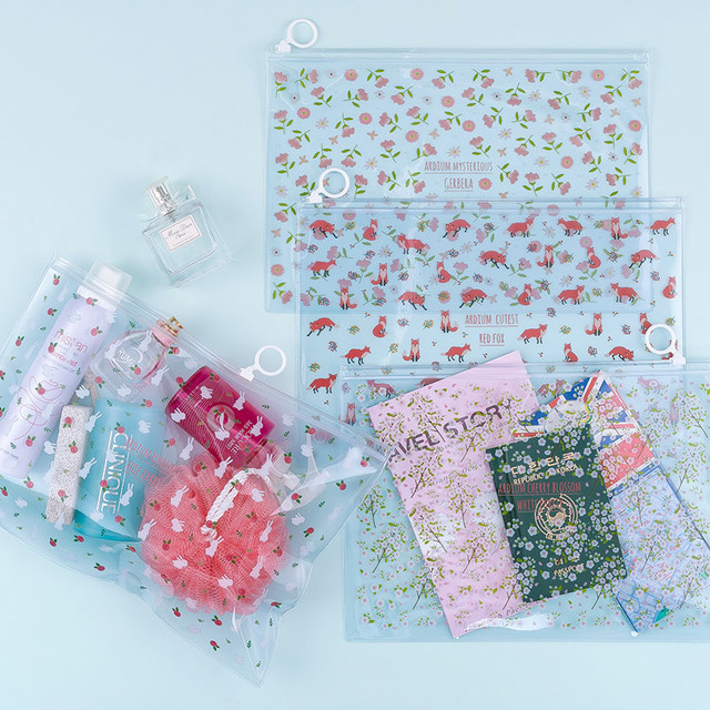 Pattern bling clear zip lock large pouch Pattern bling clear zip lock large pouch