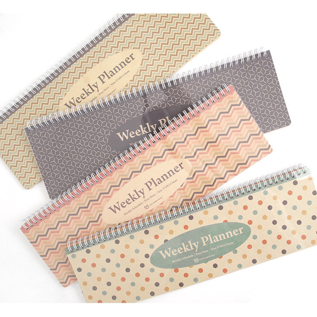 Wirebound kraft undated weekly desk planner Wirebound kraft undated weekly desk planner