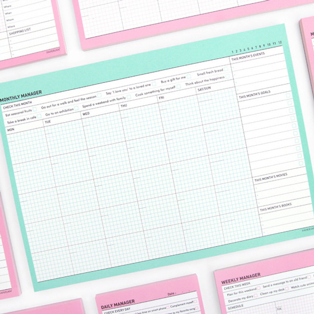Paperian Schedule manager undated monthly desk planner Paperian Schedule manager undated monthly desk planner