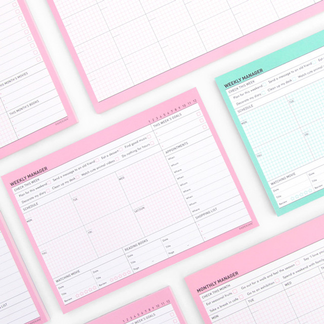 Paperian Schedule manager undated weekly desk planner Paperian Schedule manager undated weekly desk planner