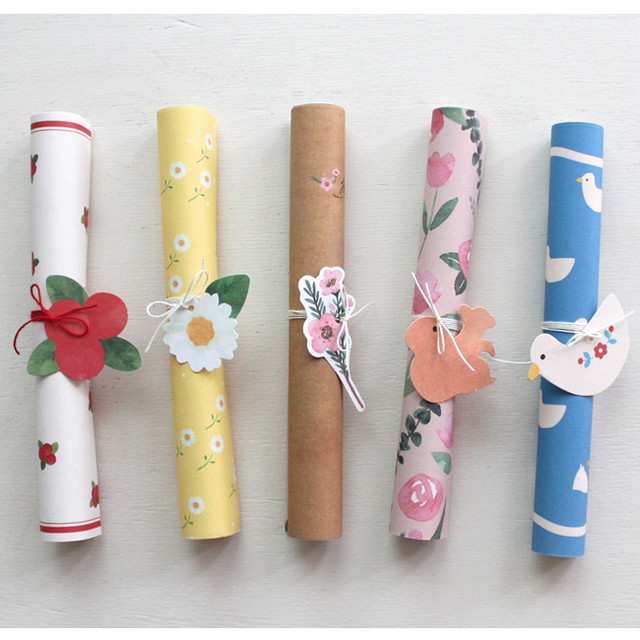 Nature rolled up letter with label and string Nature rolled up letter with label and string