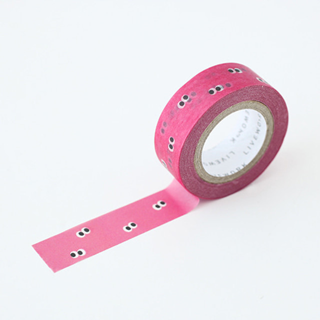 Som Som pink eyes pattern 0.59"X11yd single deco masking tape Som Som pink eyes pattern 0.59"X11yd single deco masking tape