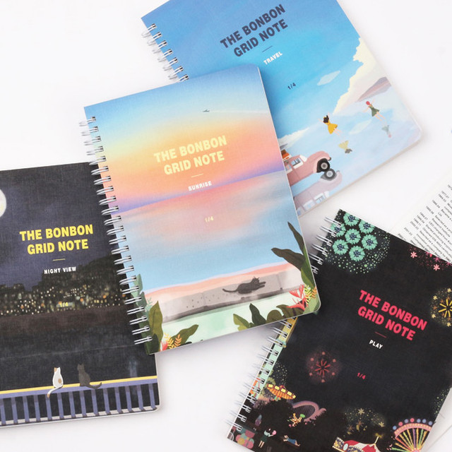 Wanna This The Bon Bon illustration spiral grid notebook Wanna This The Bon Bon illustration spiral grid notebook