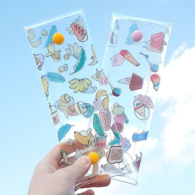 Banana and Ice cream clear folding pencil case Banana and Ice cream clear folding pencil case