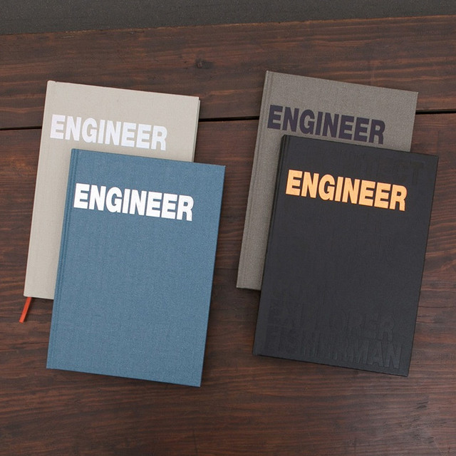 Engineer hardcover grid notebook