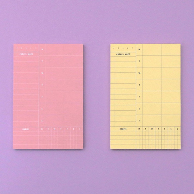 Weekly plan memo notepad Weekly plan memo notepad