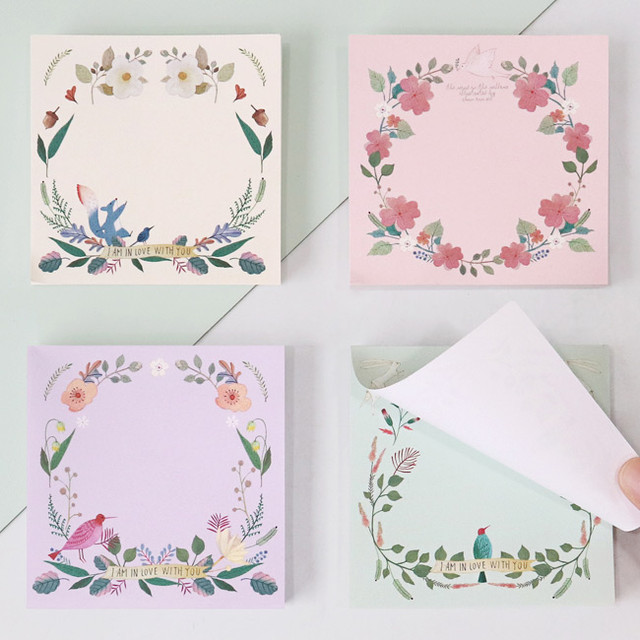 Indigo Willow flower pattern memo notepad Indigo Willow flower pattern memo notepad