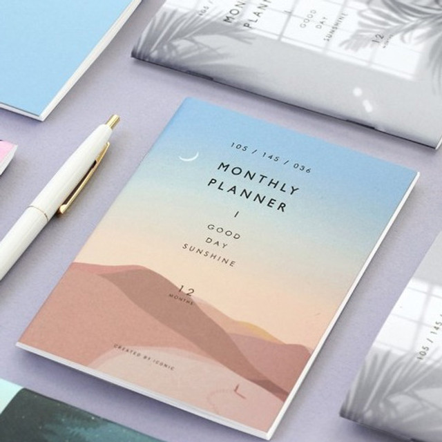 ICONIC 12 Months A6 size undated monthly scheduler agenda ICONIC 12 Months A6 size undated monthly scheduler agenda