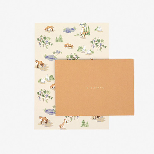 Dailylike Daily letter paper and envelope set - The fox and the grapes Dailylike Daily letter paper and envelope set - The fox and the grapes
