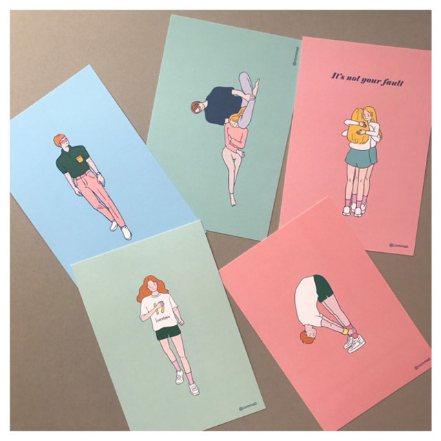 CommaB pastel illustration postcard CommaB pastel illustration postcard