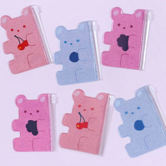 Jelly bear party small clear zip lock pouch Jelly bear party small clear zip lock pouch