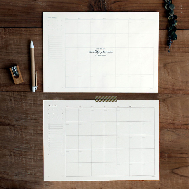 DBD Moment dateless monthly desk planner scheduler pad DBD Moment dateless monthly desk planner scheduler pad