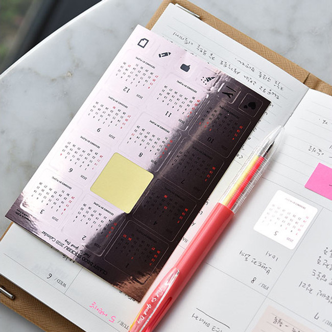 Pink gold - Play Obje 2020 Classy gold monthly calendar sticker set