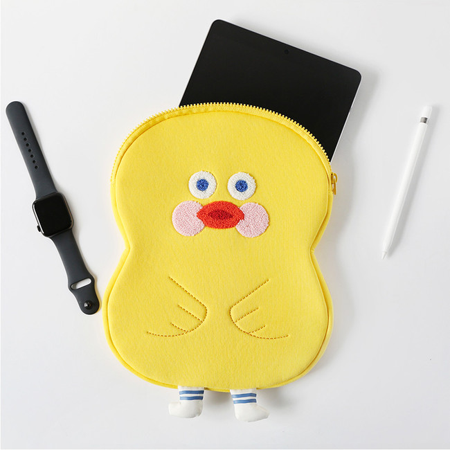 ROMANE Yellow duck tablet PC iPad 11inches zip pouch