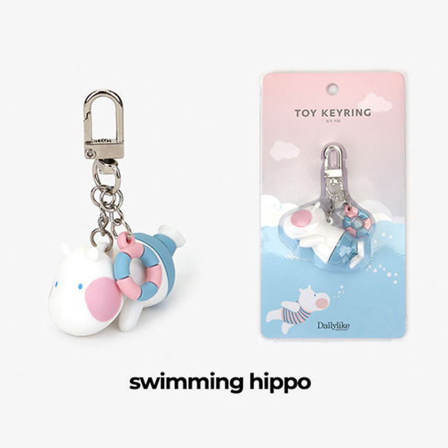 Swimming Hippo - Dailylike Toy PVC keyring keychain