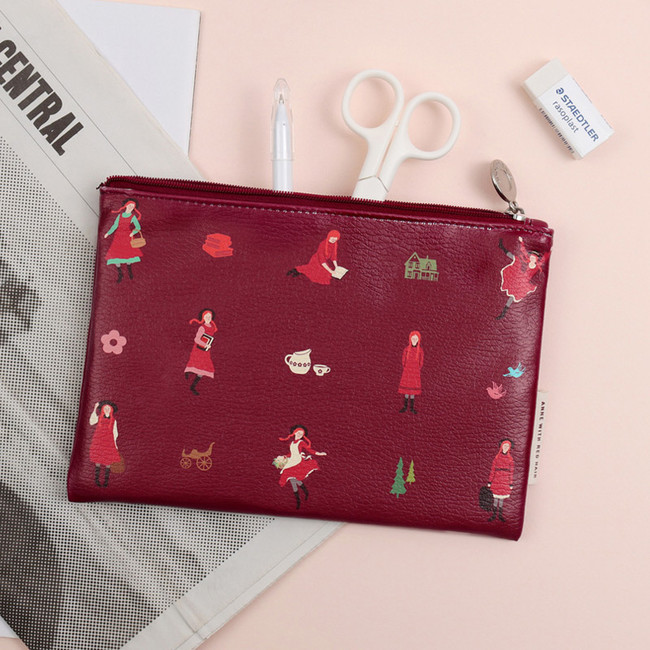 Burgundy - Bookfriends Anne of green gables zipper pouch