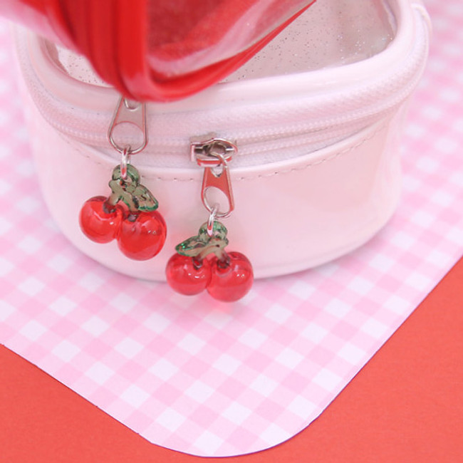 Cute cherry charm - Second Mansion Cherry me twinkle PVC daily zip pouch