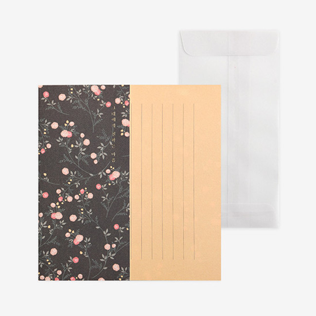 Dailylike Mind pattern letter with envelope set - Mini Rose