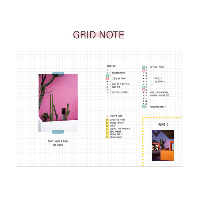 Grid note - Second Mansion Damwha 6-ring A5 size grid notebook