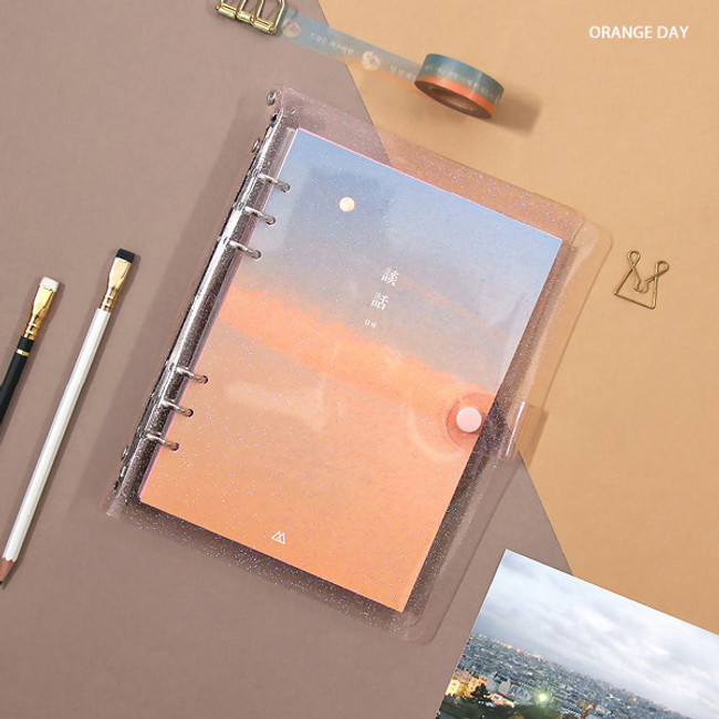 Orange day - Second Mansion Damwha 6-ring A5 size grid notebook