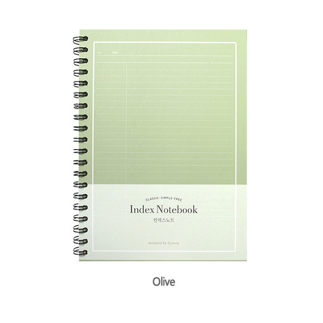 Olive - 2young Index cornell spiral lined notebook