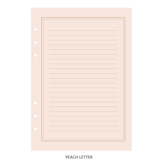 Peach letter - PAPERIAN Lifepad 6-ring A5 size notebook refillript Paper