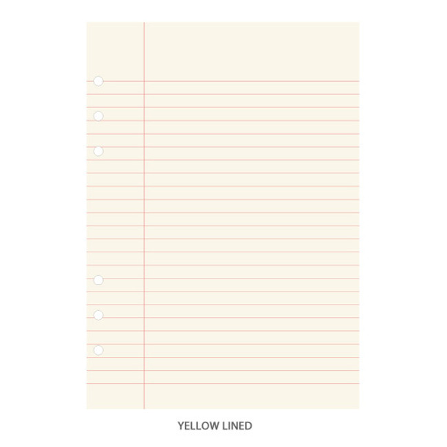 Yellow lined - Pink grid - PAPERIAN Lifepad 6-ring A5 size notebook refill