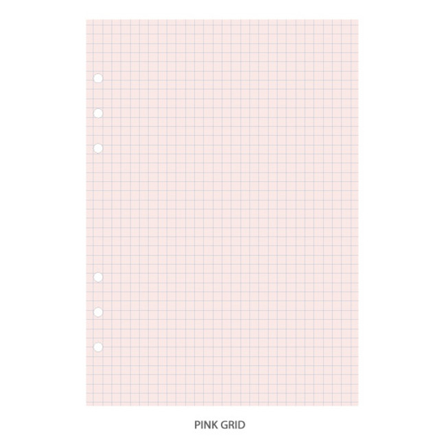 Pink grid - PAPERIAN Lifepad 6-ring A5 size notebook refill