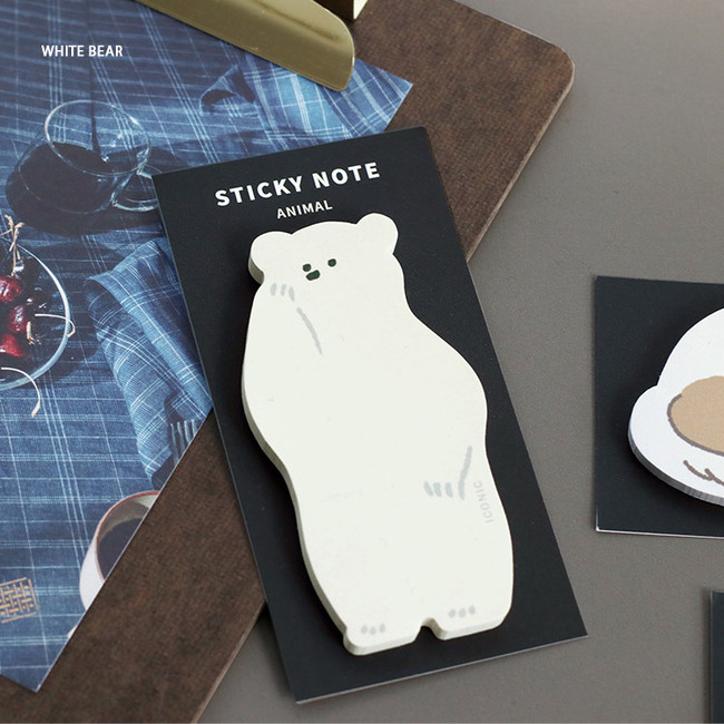 White bear - Iconic Animal sticky note 40 sheets