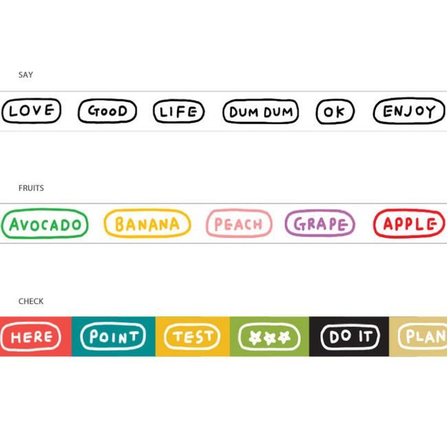 Option - Gunmangzeung Wordle 15mmX10m single masking deco tape