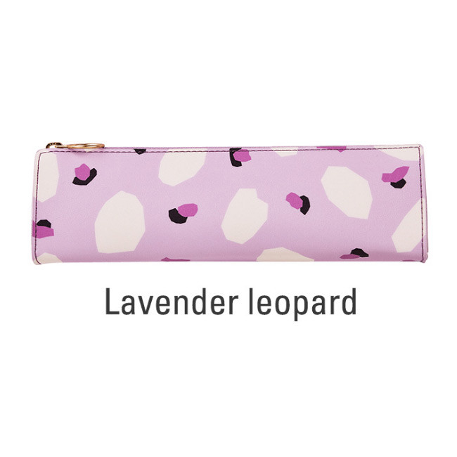 Lavender leopard - Antenna Shop Triangle synthetic leather zipper pencil case