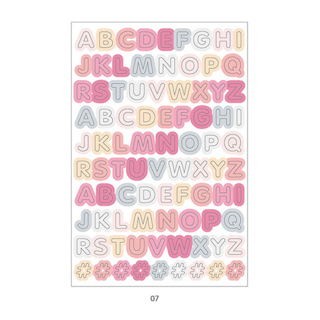 07 - PLEPLE Alphabet gradation paper deco sticker sheet