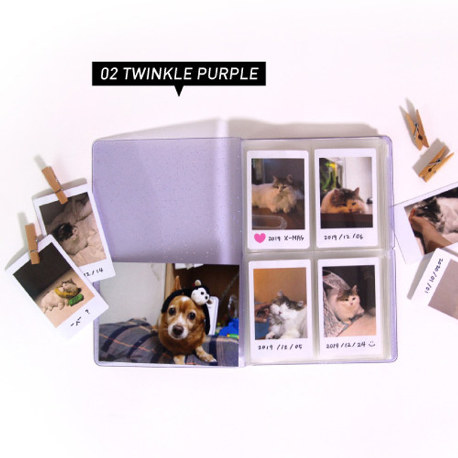 Twinkle purple - Jam Studio Moa Moa slip in pocket photo name card album