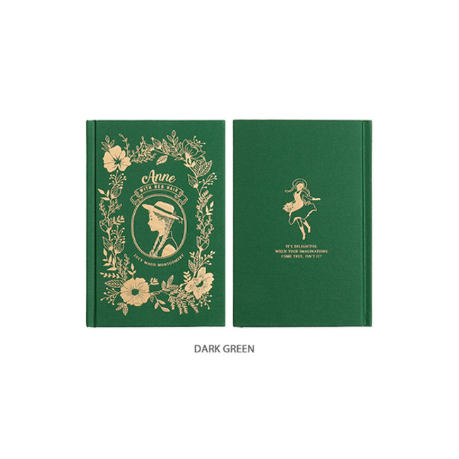 Dark Green - Anne medium hardcover undated monthly planner notebook