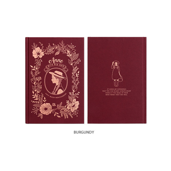 Burgundy - Anne large hardcover undated monthly planner notebook