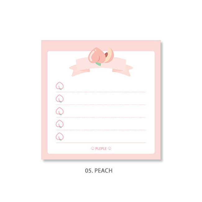 Peach - PLEPLE Fruits ribbon memo notes checklist notepad