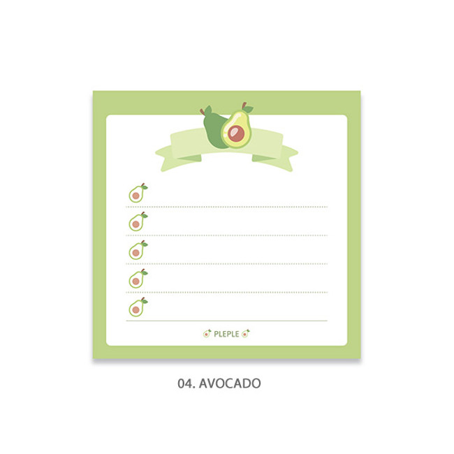 Avocado - PLEPLE Fruits ribbon memo notes checklist notepad
