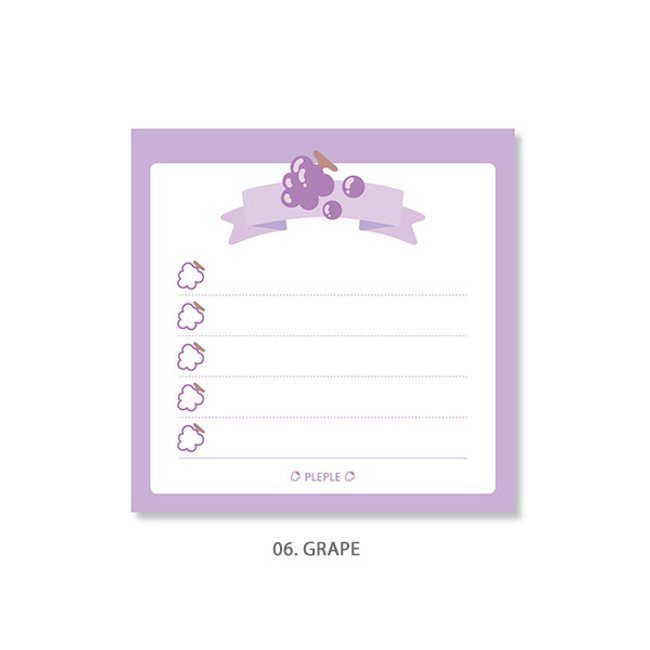 Grape - PLEPLE Fruits ribbon memo notes checklist notepad